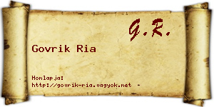 Govrik Ria névjegykártya